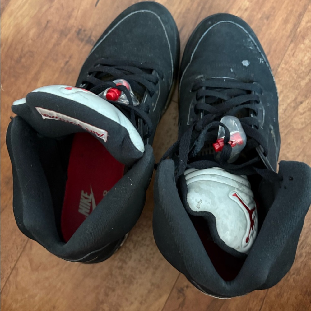 Nike Black and Red High-Top Sneakers